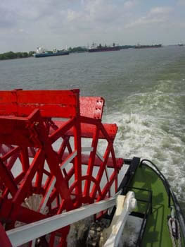 paddlewheel boat on the water